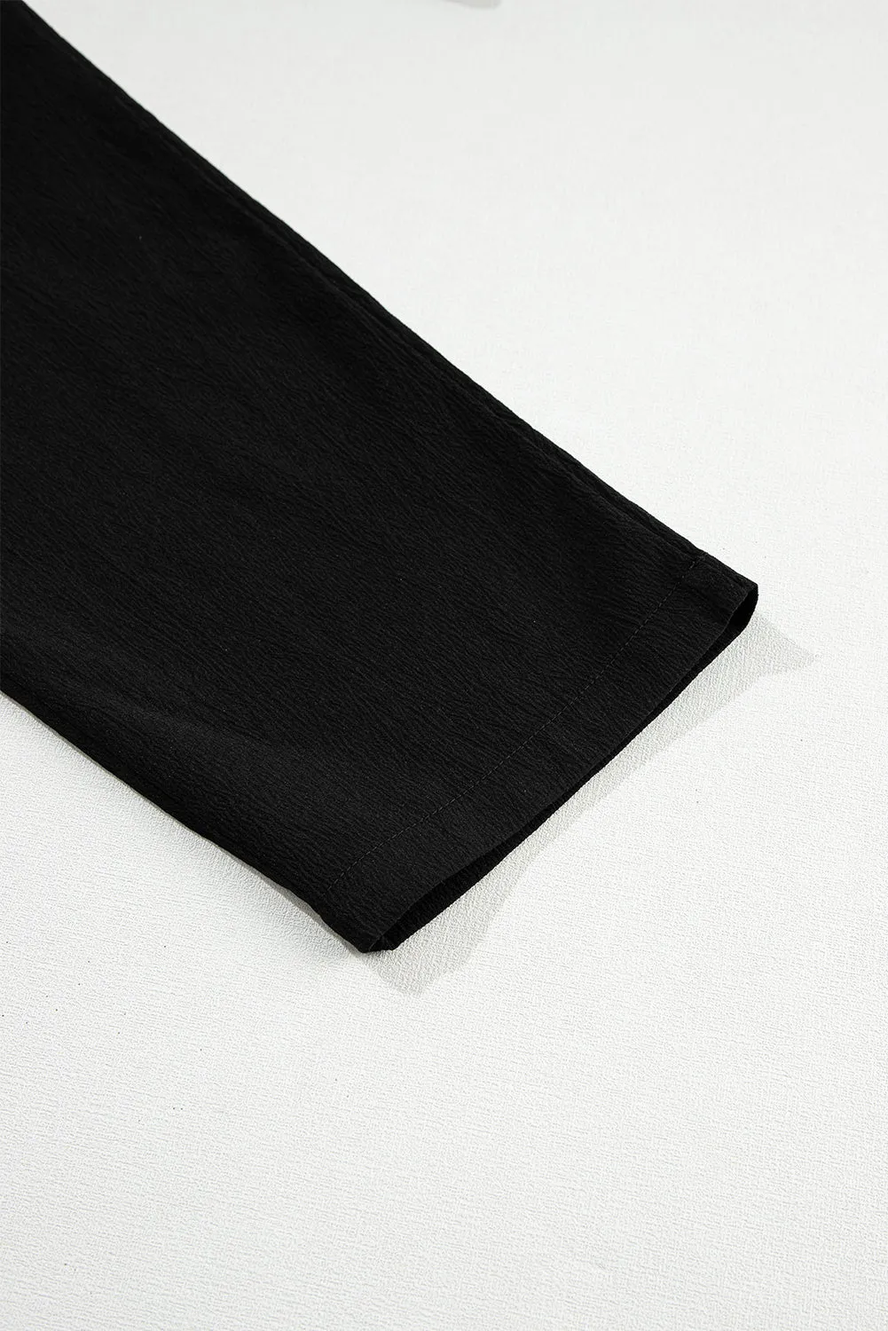 Black/White Linen Cotton Blend Wide Leg Jumpsuit