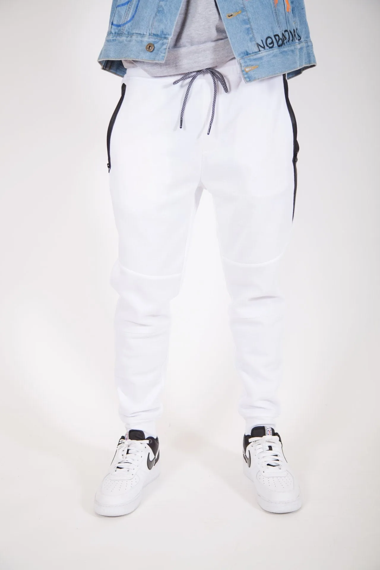 Diagonal Heat Seal Fleece Jogger Pants
